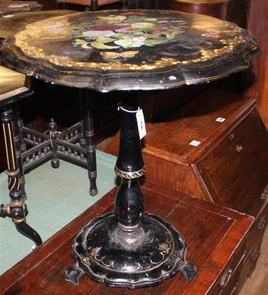 Papier mache circular occasional table(-)
